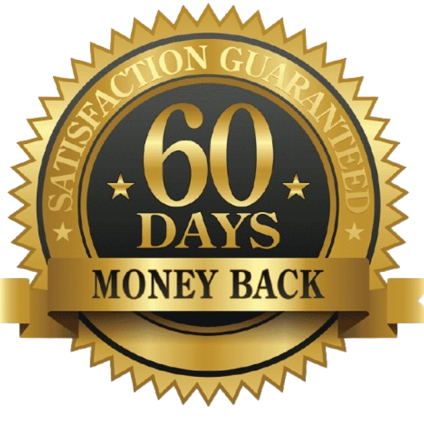 VisiFlora 60-day money-back guarantee seal — 100% risk-free